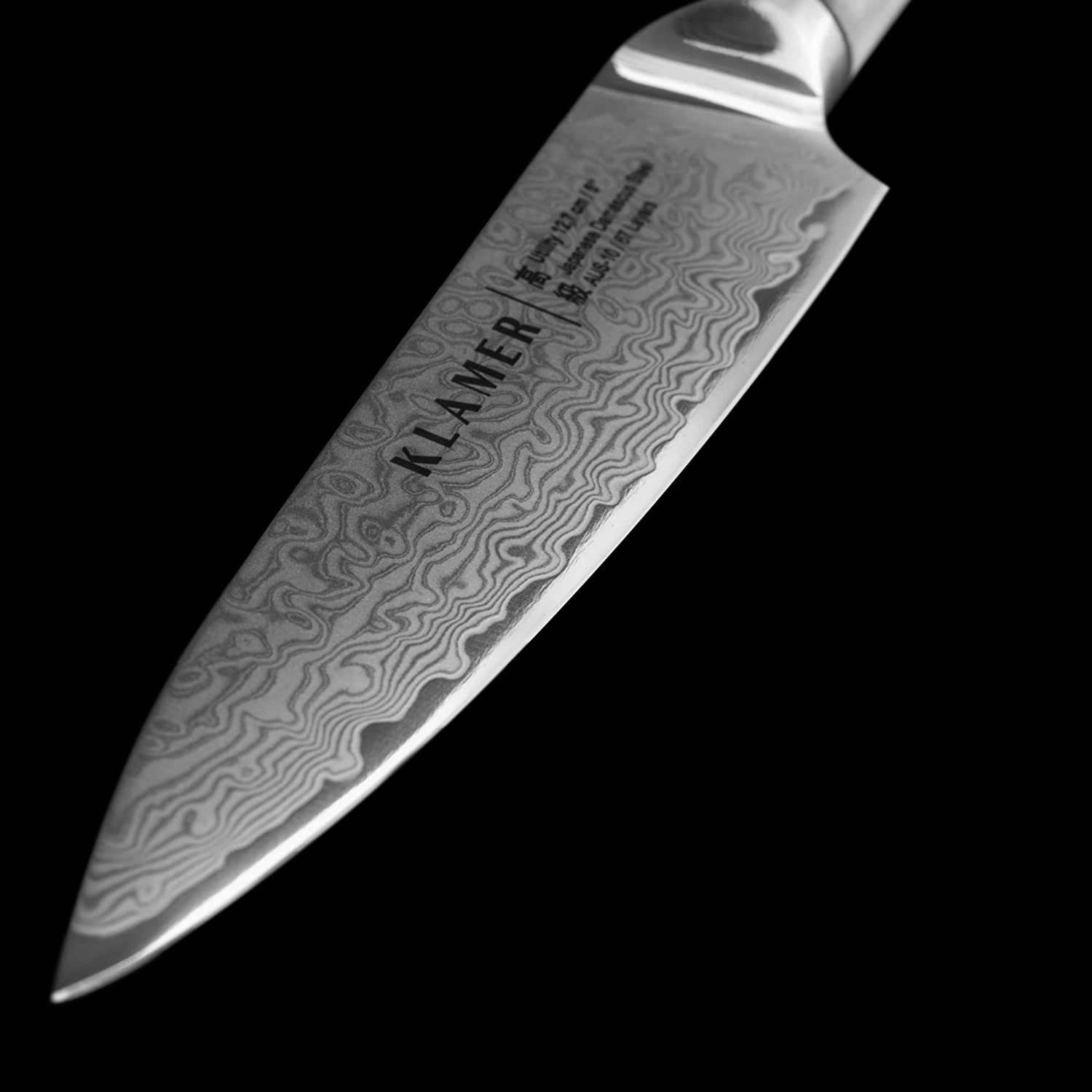 Damast Allzweckmesser 12.7cm mit Olivenholz