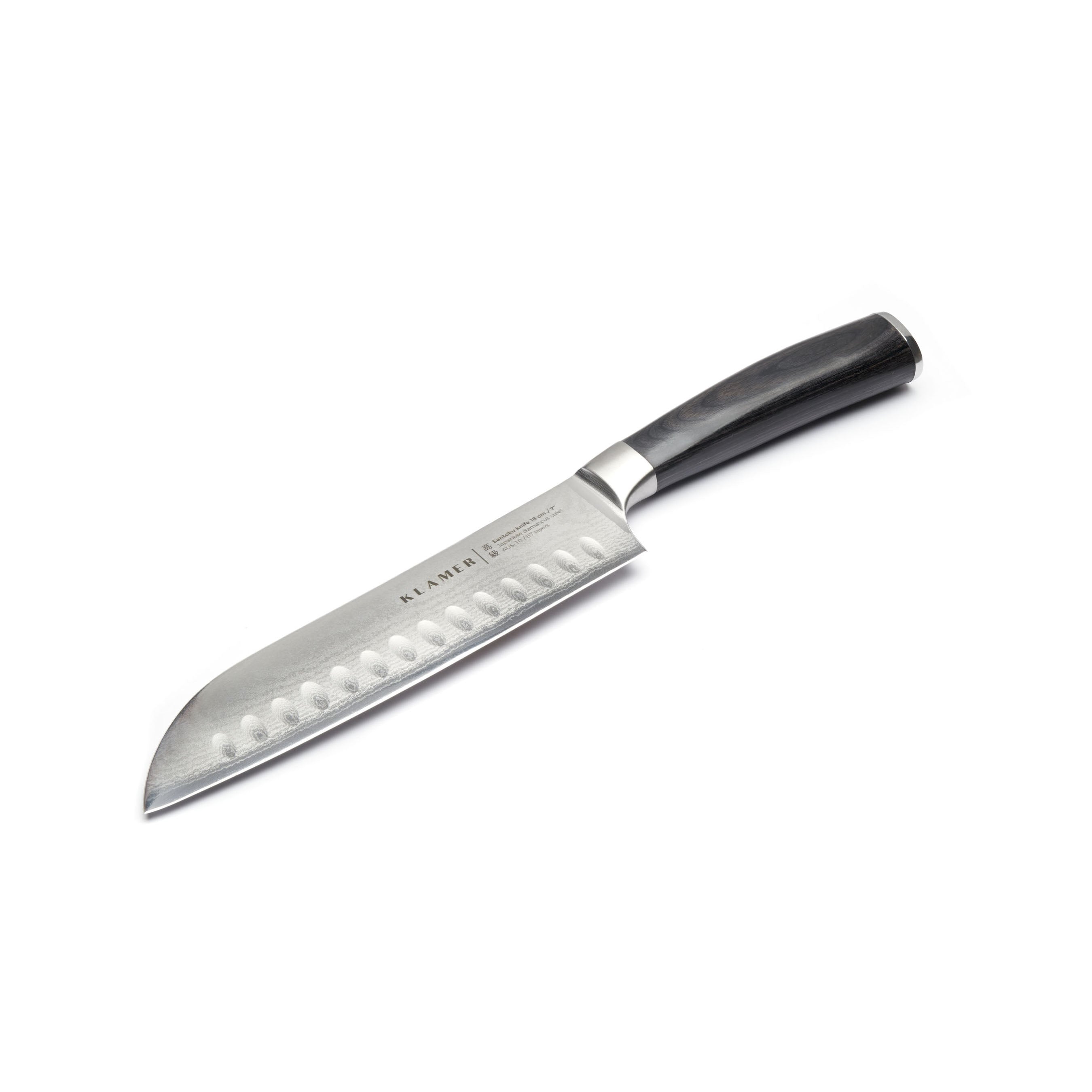 Santoku Damastmesser & Schneidebrett Set