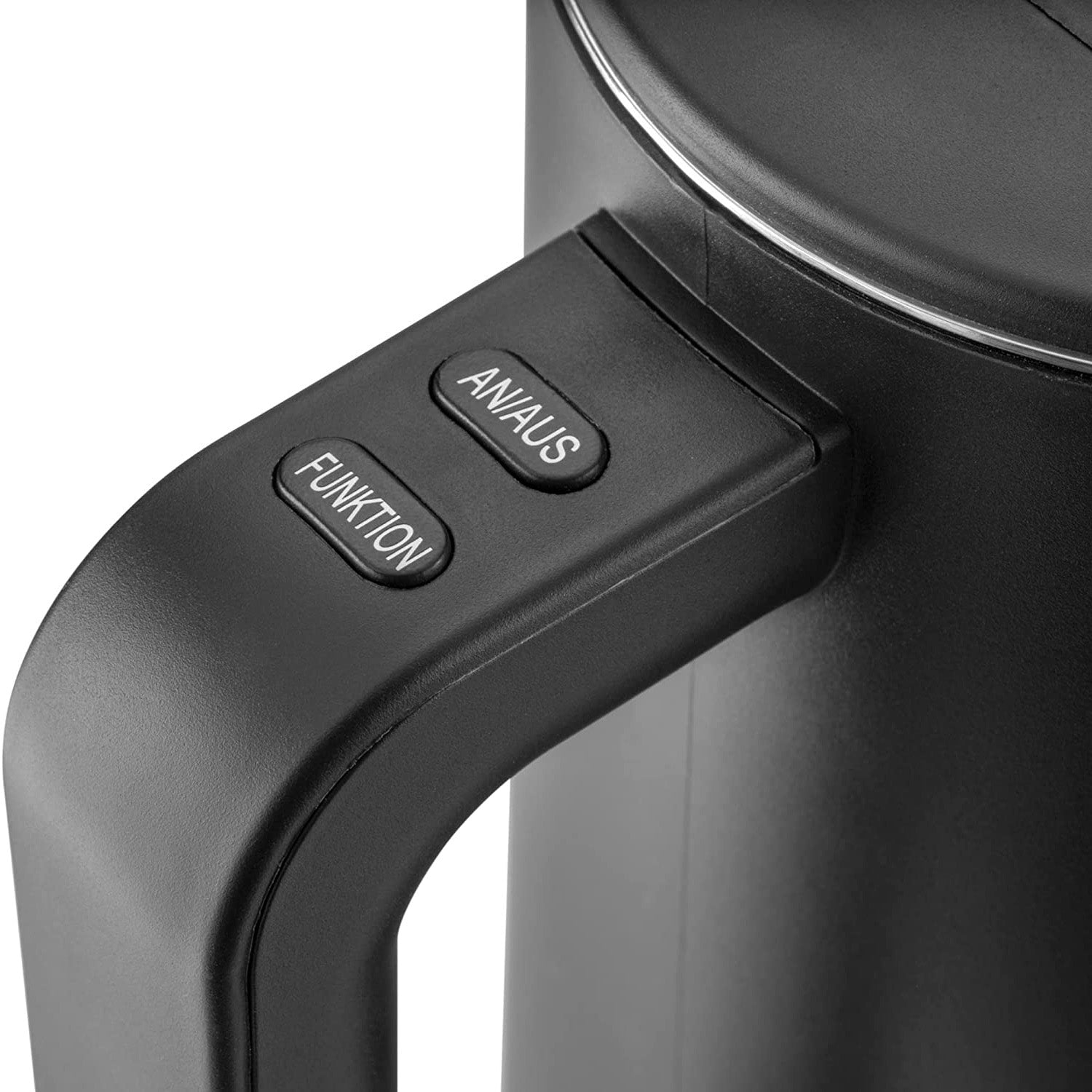 Wasserkocher 1.5 Liter mit Bedienknöpfen für An/Aus und Funktion in elegantem Schwarz