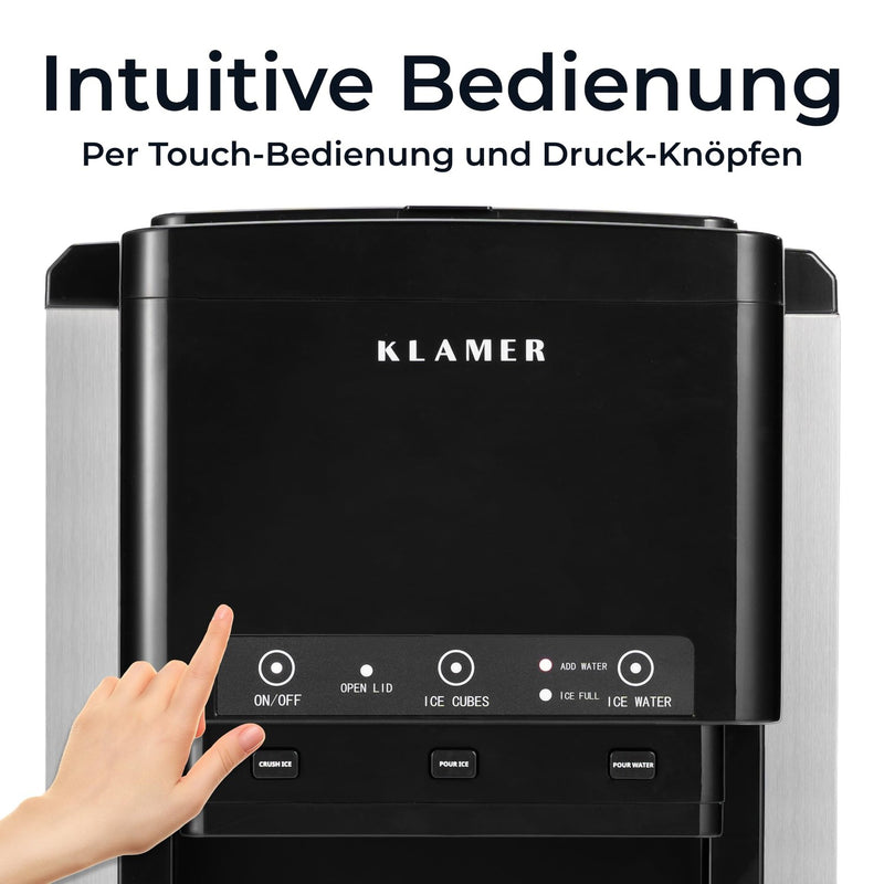 KLAMER 3-in-1 Eiswürfelmaschine 3in1 Edelstahl 2,1L – Bild 3