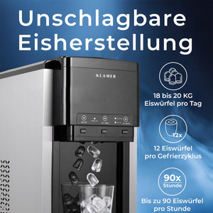 KLAMER 3-in-1 Eiswürfelmaschine 3in1 Edelstahl 2,1L – Bild 4