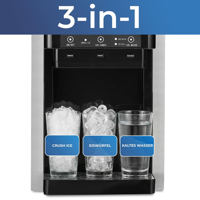 KLAMER 3-in-1 Eiswürfelmaschine 3in1 Edelstahl 2,1L – Bild 5