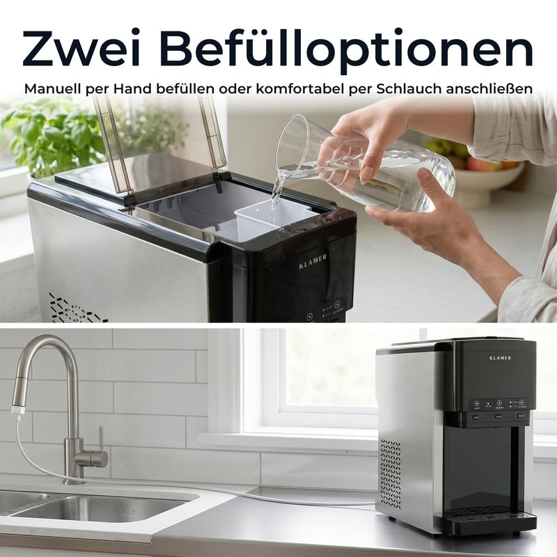 KLAMER 3-in-1 Eiswürfelmaschine 3in1 Edelstahl 2,1L – Bild 6