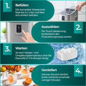 KLAMER Eiswürfelmaschine 1L Default – Bild 7