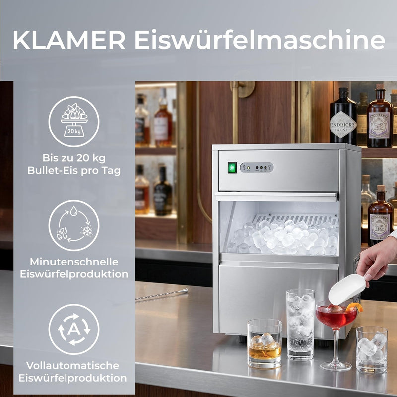 KLAMER Eiswürfelmaschine Gastro 20 kg/24h 20 kg/24h – Bild 2