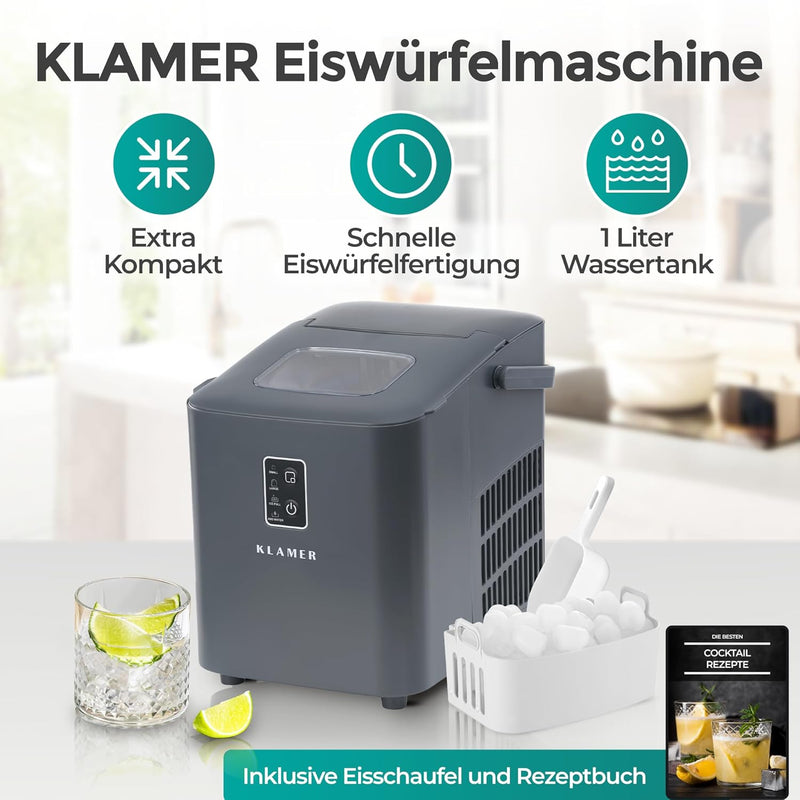 KLAMER Eiswürfelmaschine Kompakt