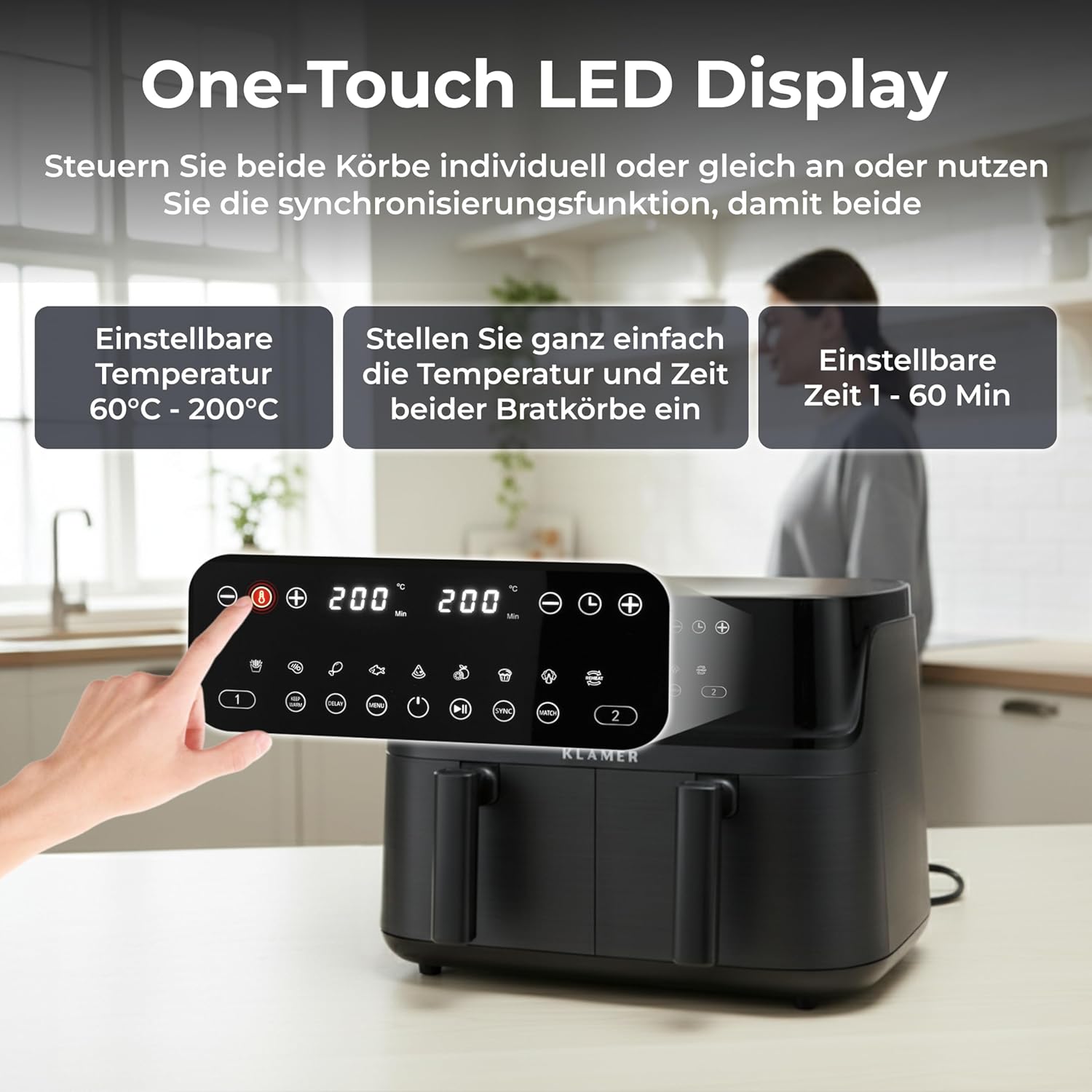 Heißluftfritteuse Duo 9L