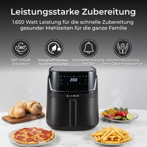 KLAMER Heißluftfritteuse XXL 7 Schwarz – Bild 3