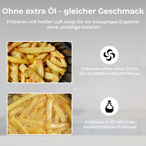 KLAMER Heißluftfritteuse XXL 7 Schwarz – Bild 7