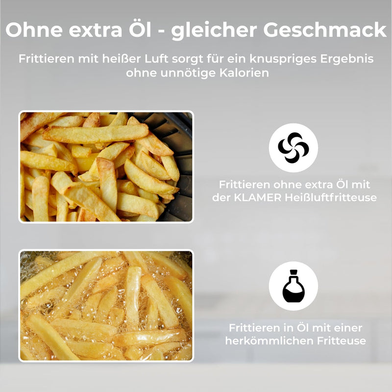 KLAMER Heißluftfritteuse XXL 7 Schwarz – Bild 7