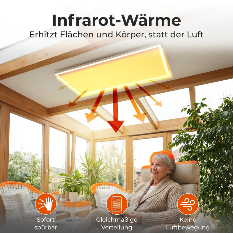 KLAMER Infrarot Deckenheizung 123 × 63 cm (800 W) – Bild 4