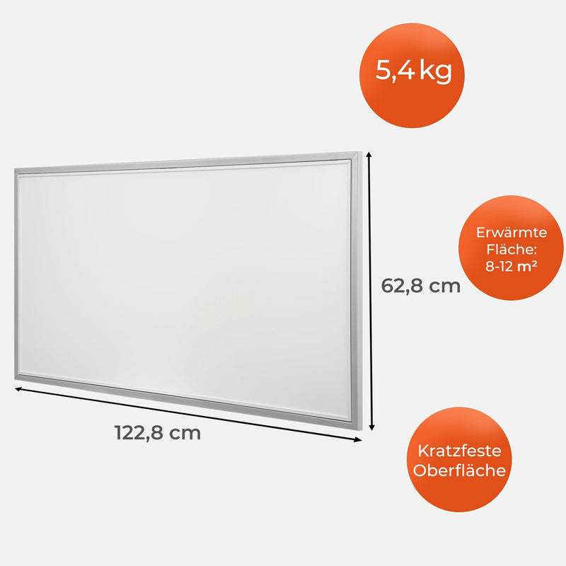 KLAMER Infrarot Deckenheizung 123 × 63 cm (800 W) – Bild 5