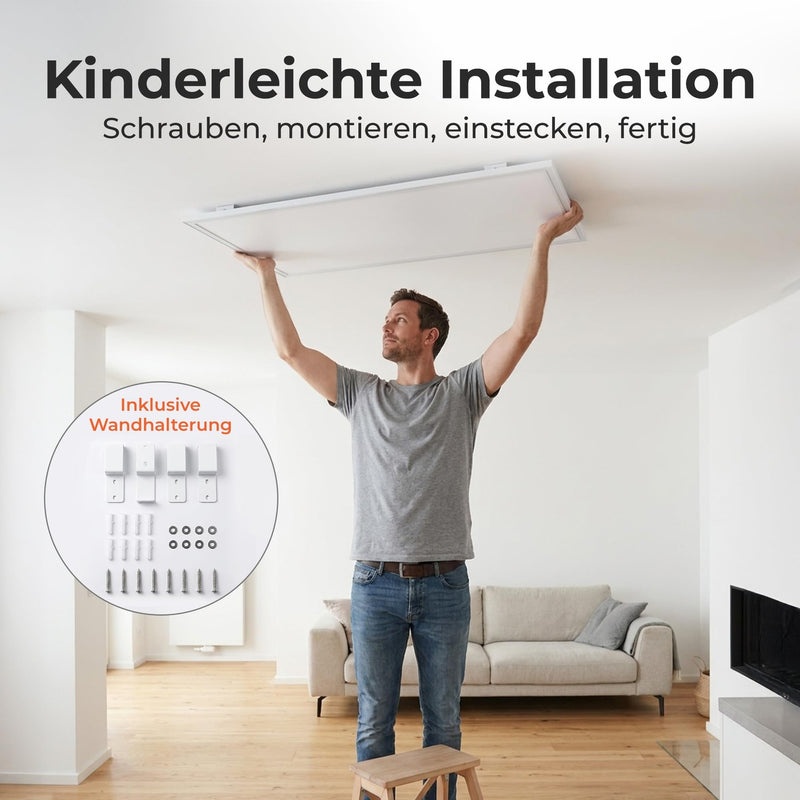 KLAMER Infrarot Deckenheizung 123 × 63 cm (800 W) – Bild 6