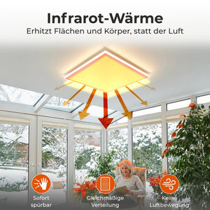 KLAMER Infrarot Deckenheizung 63 × 63 cm (400 W) – Bild 4