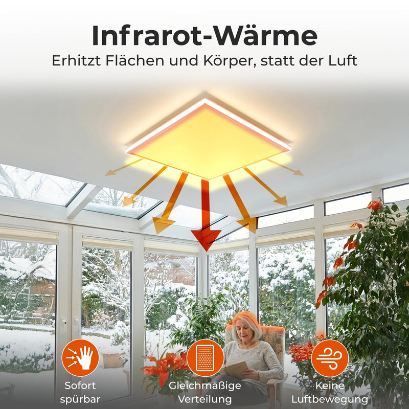 KLAMER Infrarot Deckenheizung 63 × 63 cm (400 W) – Bild 4