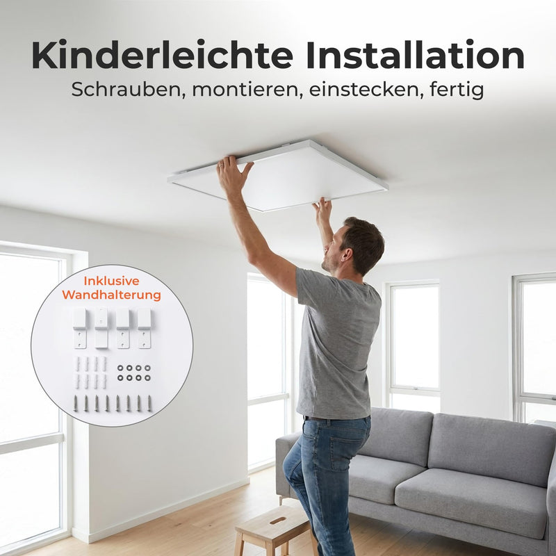 KLAMER Infrarot Deckenheizung 63 × 63 cm (400 W) – Bild 6