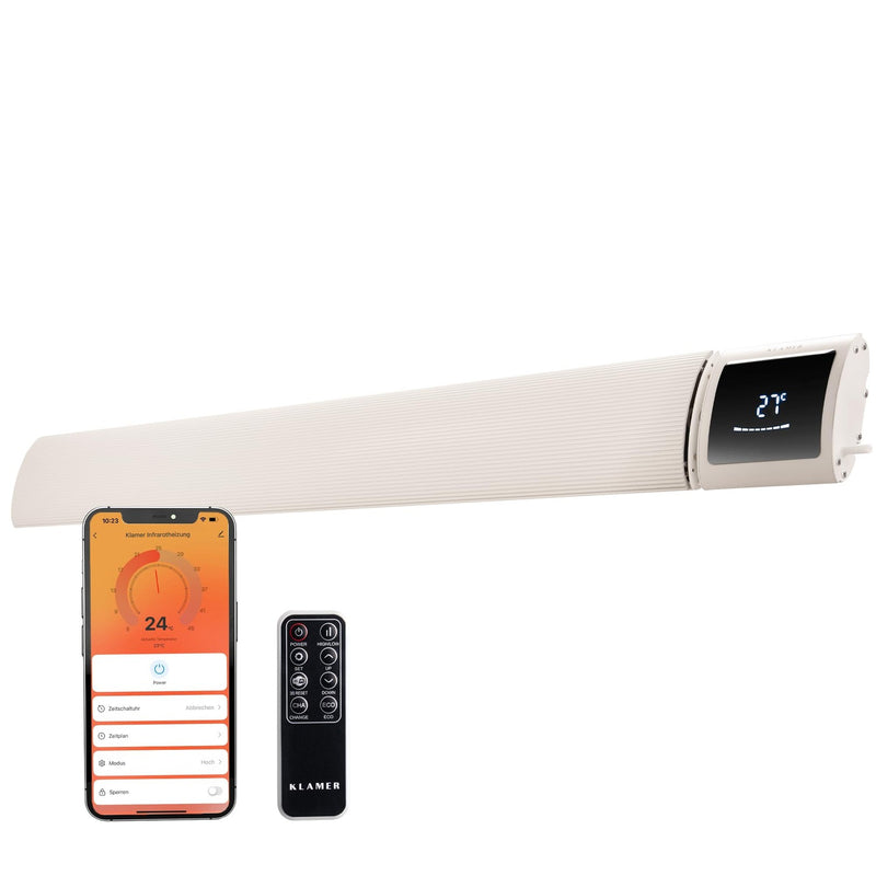 KLAMER Infrarotheizung 3200 mit WLAN Beige – Bild 1