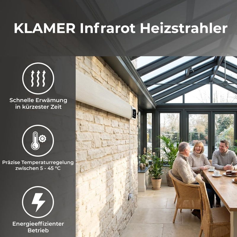 KLAMER Infrarotheizung 3200 mit WLAN Beige – Bild 2