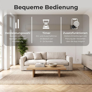 KLAMER Infrarotheizung 3200 mit WLAN Beige – Bild 3