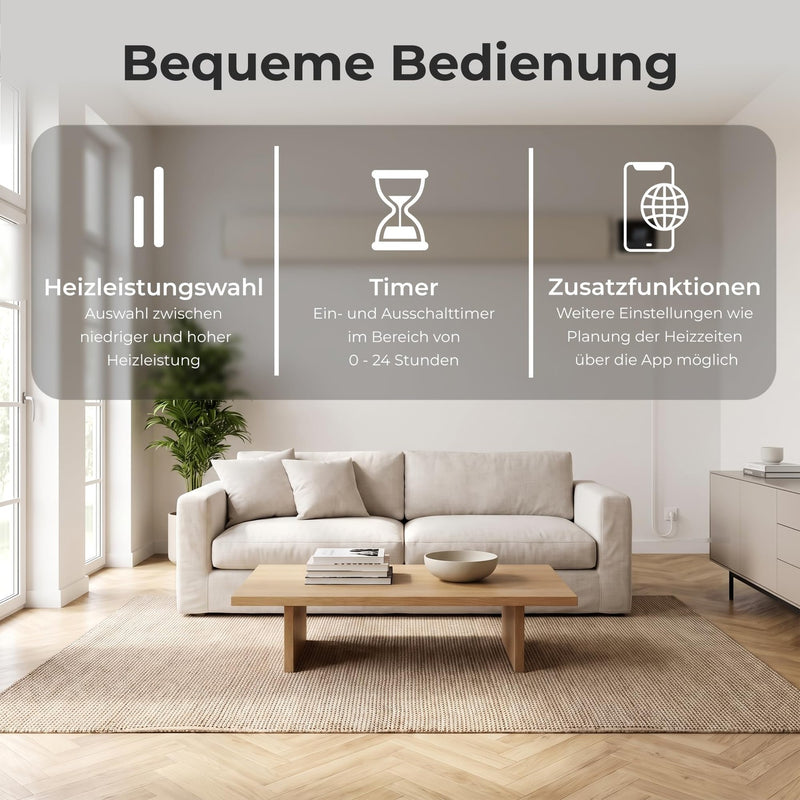 KLAMER Infrarotheizung 3200 mit WLAN Beige – Bild 3