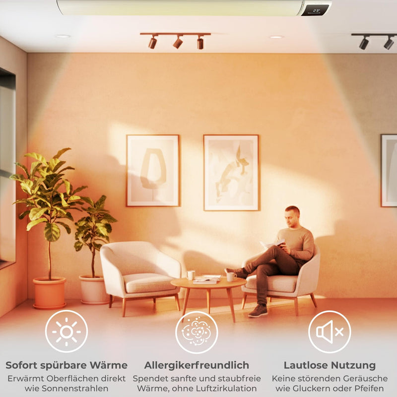 KLAMER Infrarotheizung 3200 mit WLAN Beige – Bild 8