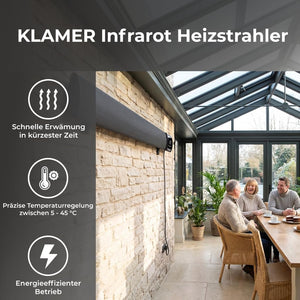 KLAMER Infrarotheizung 3200 mit WLAN Schwarz – Bild 2