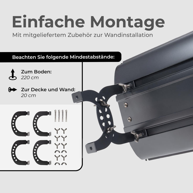 KLAMER Infrarotheizung 3200 mit WLAN Schwarz – Bild 4