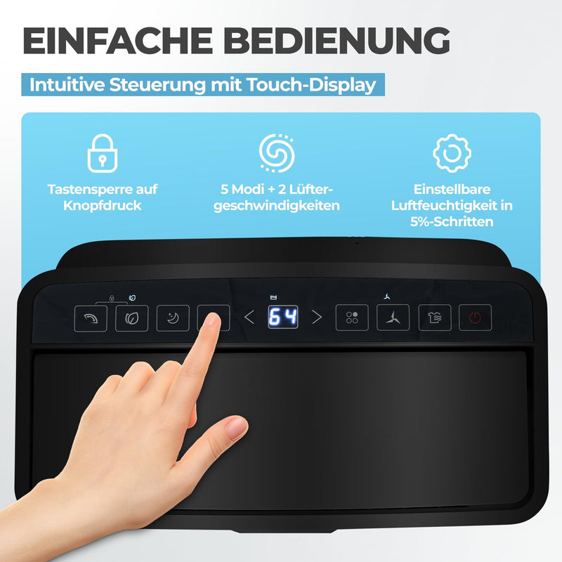 KLAMER KLAMER Luftentfeuchter elektrisch 25L in 24h mit 5,5L Tank – Leiser, energieeffizienter Raumentfeuchter mit Smart Sensor, Timer & Wäschemodus – Gegen Schimmel, Feuchtigkeit & Kondenswasser 25 L/Tag – Bild 4