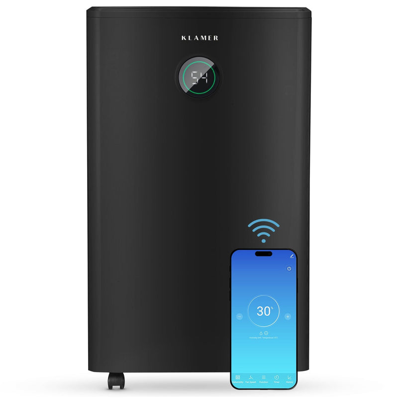 KLAMER KLAMER Luftentfeuchter elektrisch 25L in 24h mit 5,5L Tank – Leiser, energieeffizienter Raumentfeuchter mit Smart Sensor, Timer & Wäschemodus – Gegen Schimmel, Feuchtigkeit & Kondenswasser 25 L/Tag – Bild 1
