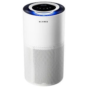 KLAMER KLAMER Luftreiniger 600i mit HEPA Filter, CADR Spitzenleistung von 450 m³/h, für Räume bis 55m², entfernt bis zu 99,9% Pollen, Staub, Viren und Allergene, 3 Modi inkl. Automatikmodus Weiß – Bild 1