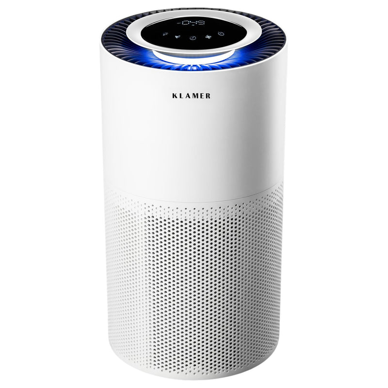 KLAMER KLAMER Luftreiniger 600i mit HEPA Filter, CADR Spitzenleistung von 450 m³/h, für Räume bis 55m², entfernt bis zu 99,9% Pollen, Staub, Viren und Allergene, 3 Modi inkl. Automatikmodus Weiß – Bild 1