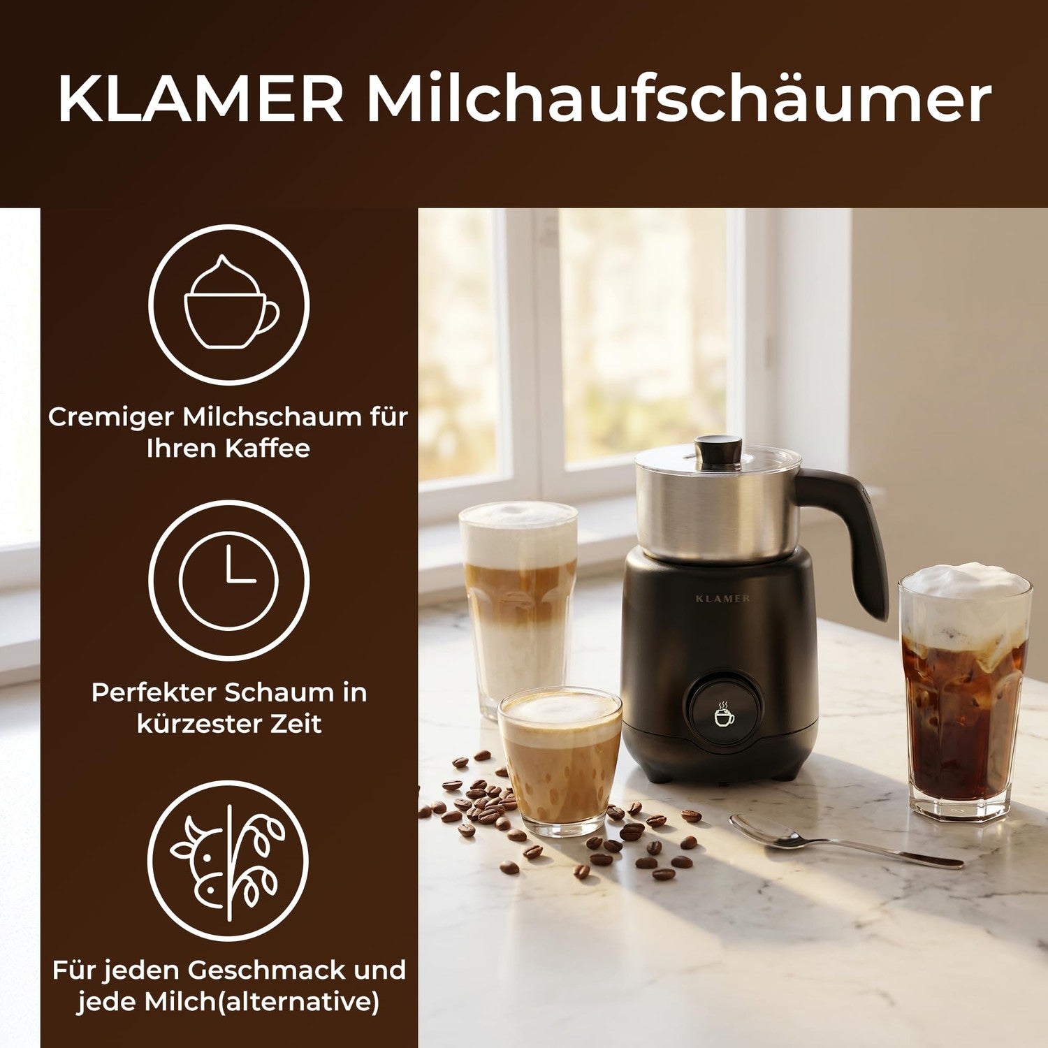 Milchaufschäumer Elektrisch 550W
