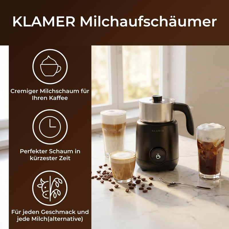 KLAMER Milchaufschäumer Elektrisch 550W – Bild 2