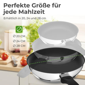 Profi Edelstahl-Bratpfanne 24cm