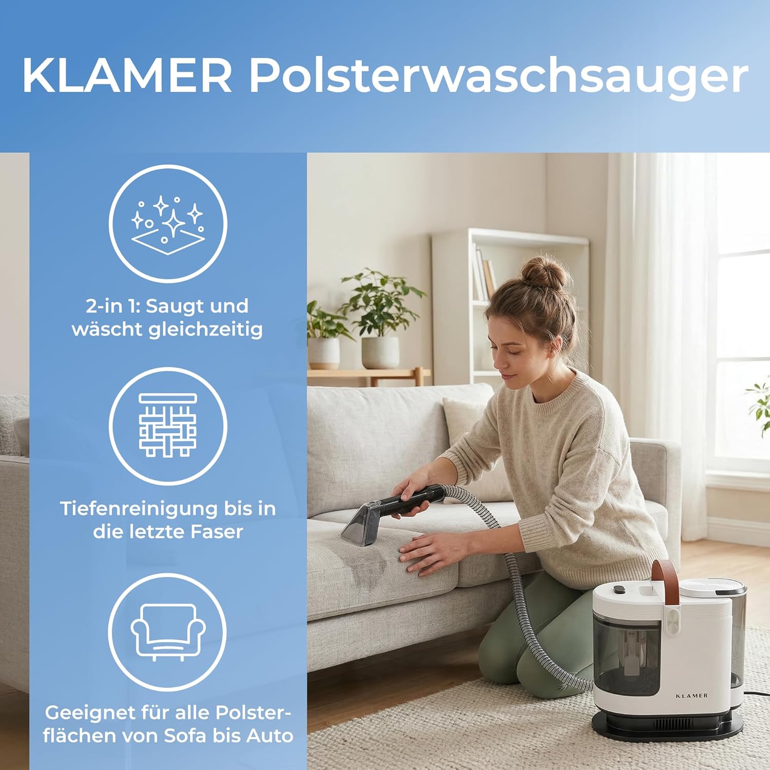 KLAMER Staubsauger Beutellos
