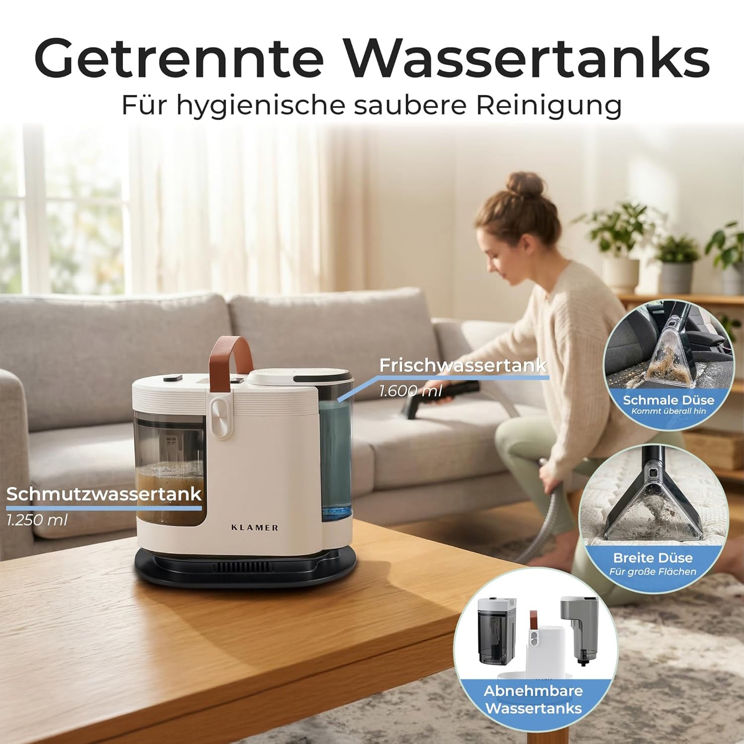 KLAMER Staubsauger Beutellos