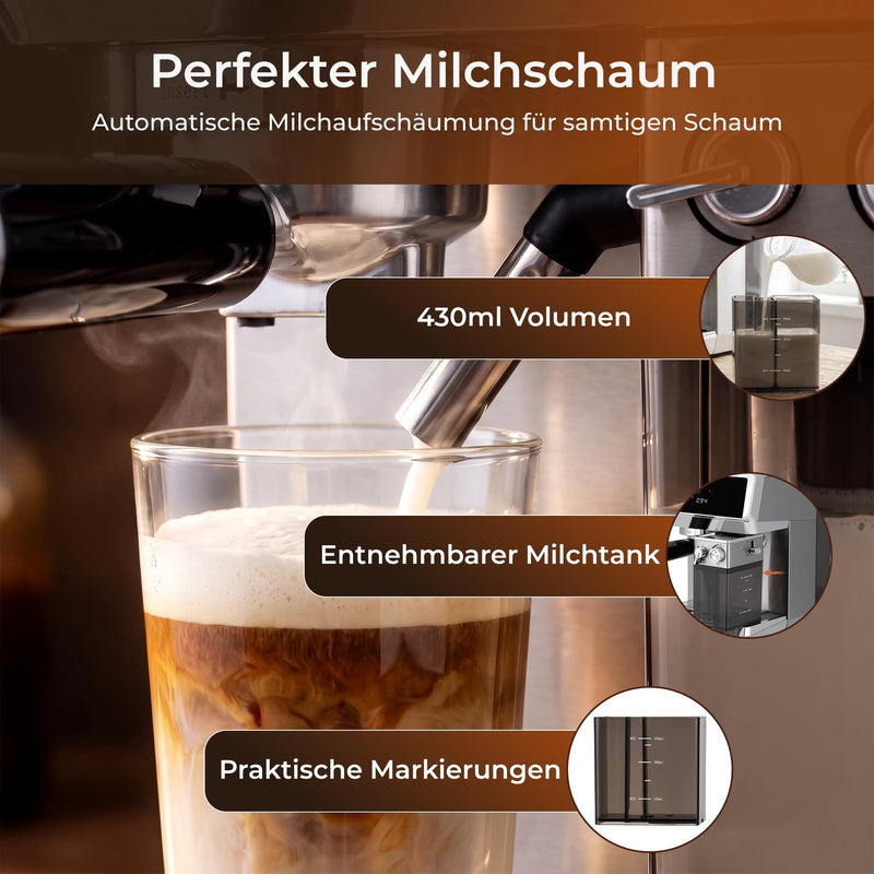 KLAMER Siebträgermaschine 20 Bar Edelstahl – Bild 5