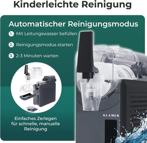 Slush Maschine mit automatischem Reinigungsmodus für einfache Reinigung und Wartung.