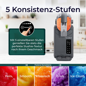 Slush Maschine mit 5 Konsistenz-Stufen für perfekte Slushie-Texturen nach Wunsch.