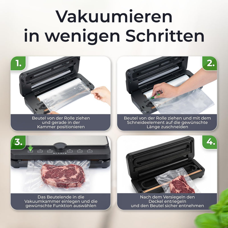 KLAMER Vakuumierer L80 Edelstahl – Bild 5