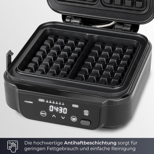KLAMER Waffeleisen 1200W Schwarz – Bild 4