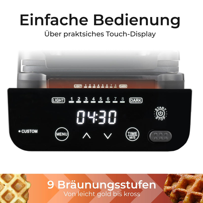 KLAMER Waffeleisen 1200W Schwarz – Bild 5
