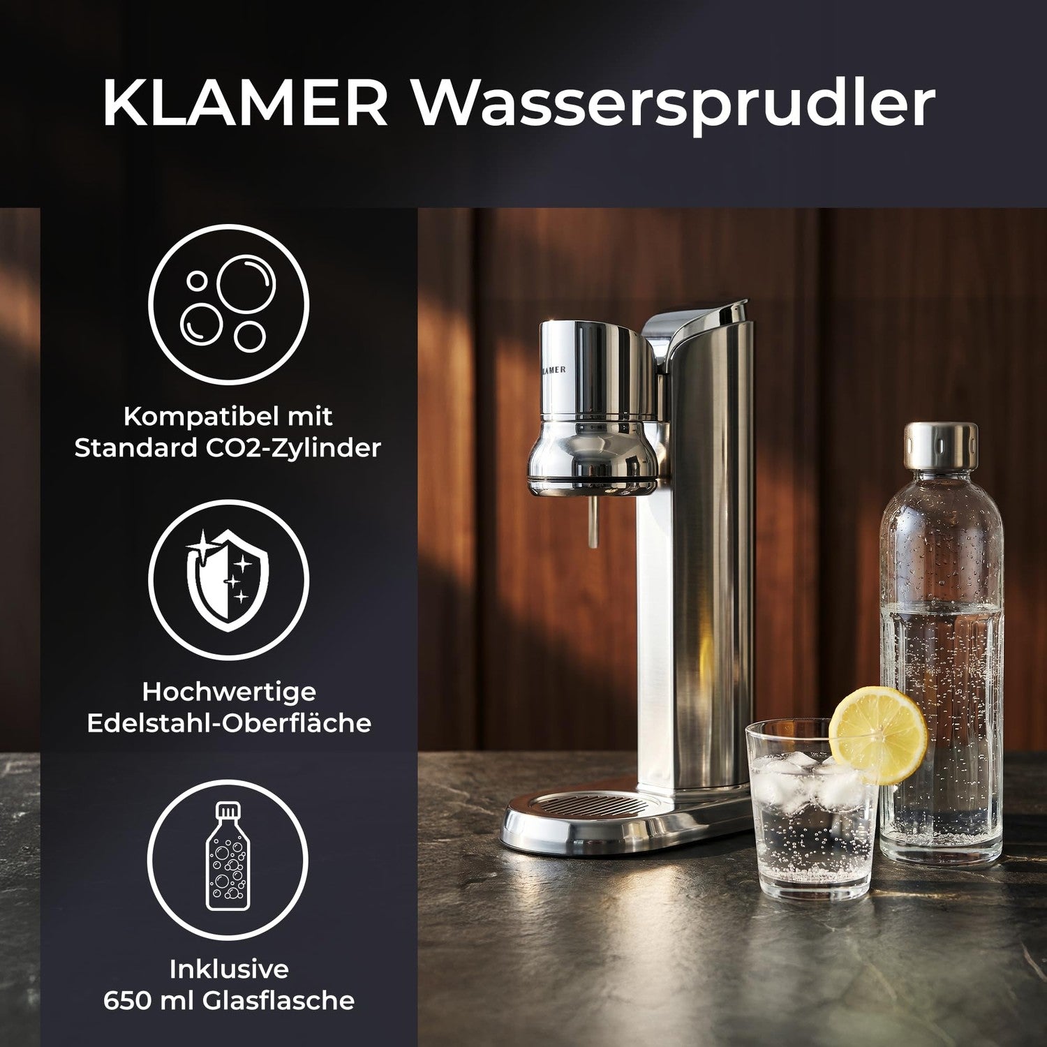 Wassersprudler mit Glasflasche