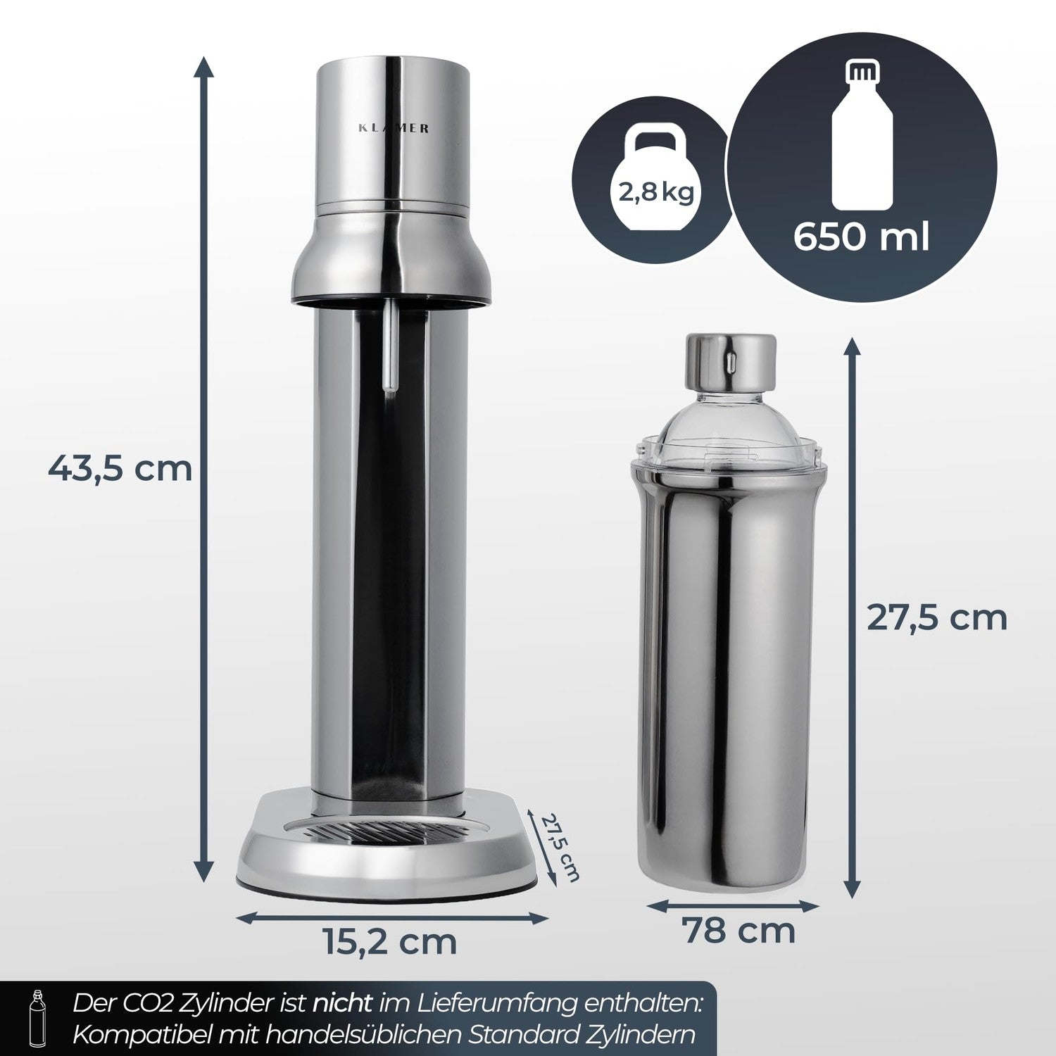 Wassersprudler mit Glasflasche