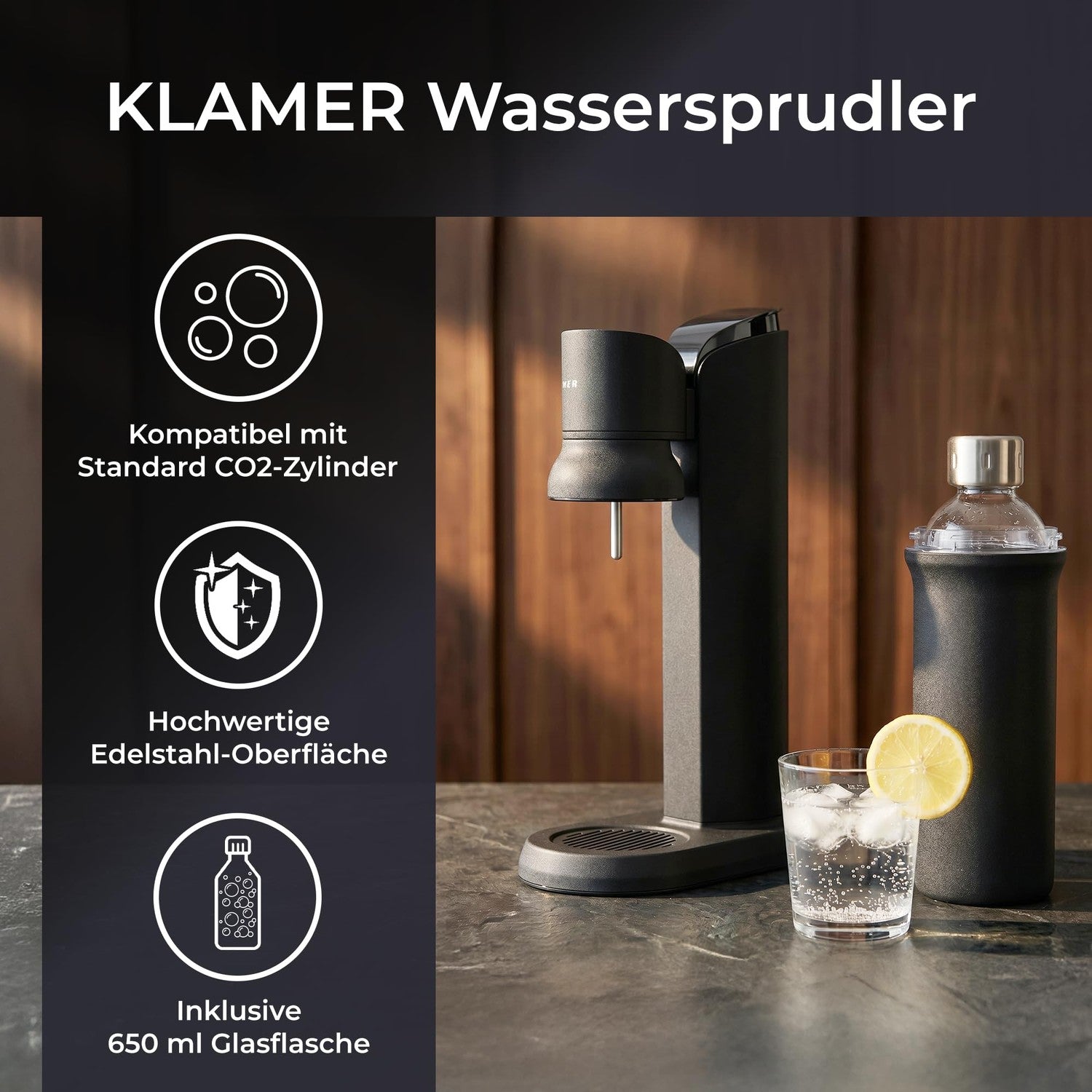 Wassersprudler mit Glasflasche