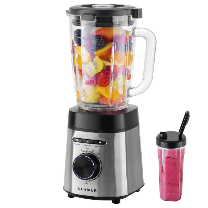 Standmixer 1400 Watt mit frischen Früchten, ideal für Smoothies und Cocktails.
