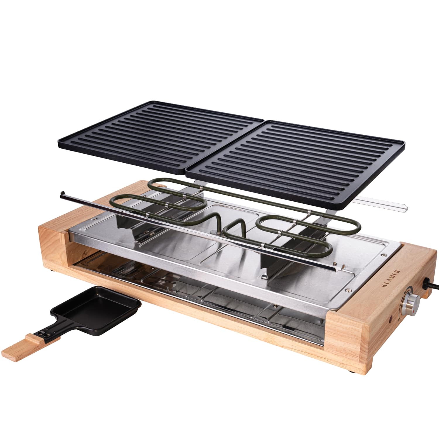 Raclette Grill Holz-Edelstahl