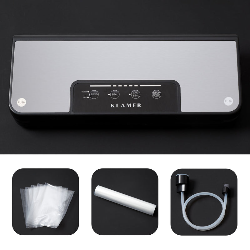 Vakuumierer Vacuum Pro 80, Vakuumiergerät mit Benutzeroberfläche und Zubehör für die Lagerung von Lebensmitteln