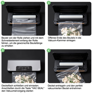 Vakuumierer Vacuum Pro 80: Schritt-für-Schritt Anleitung zur Verwendung des Vakuumiergeräts für frische Lebensmittel