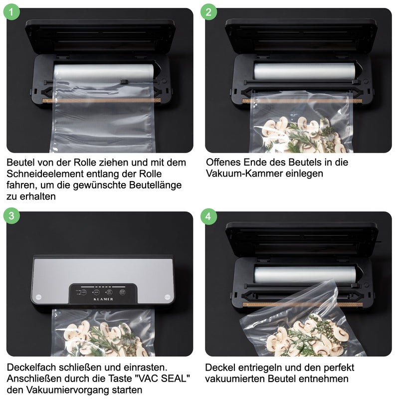 Vakuumierer Vacuum Pro 80: Schritt-für-Schritt Anleitung zur Verwendung des Vakuumiergeräts für frische Lebensmittel
